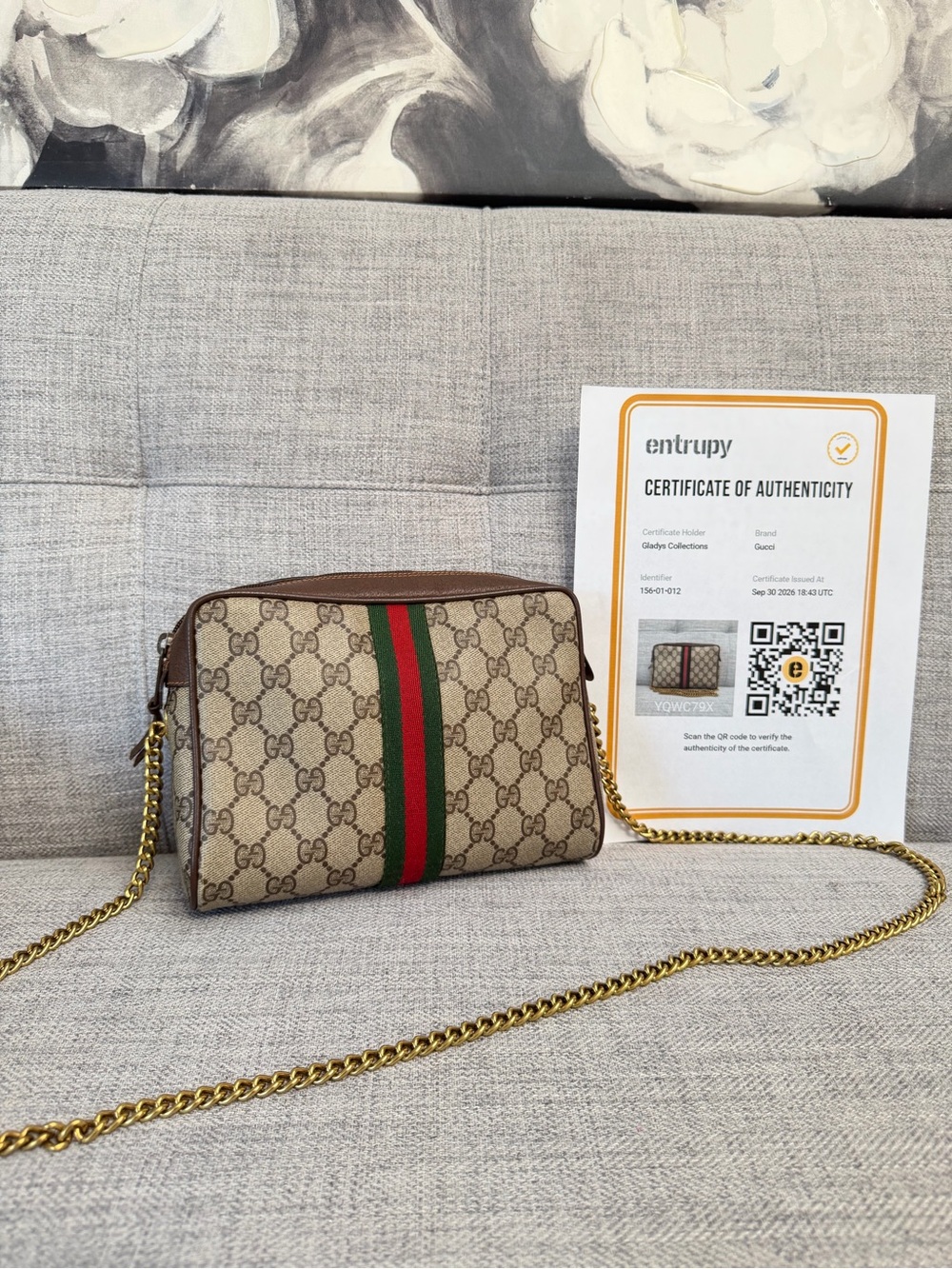 ✨Gucci Ophidia GG Supreme Web Stripe Converted to Crossbody Bag✨
